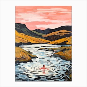 Wild Swimming At Loch An Duin Scotland 1 Canvas Print