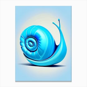Full Body Snail Blue Pop Art Canvas Print