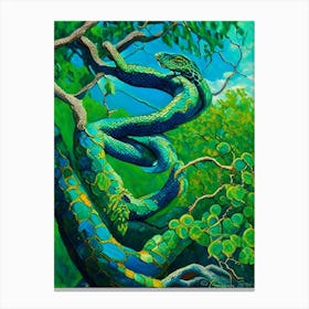 Emerald Tree Boa Painting Canvas Print