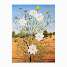 Love In A Mist Nigella 2 Flower Painting Canvas Print