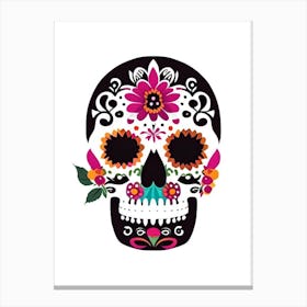 Sugar Skull Day Of The Dead Inspired Skull 1 Mexican Canvas Print