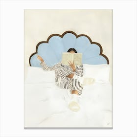 Reading In Bed Canvas Print