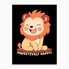 Pawsively Happy Lion Canvas Print