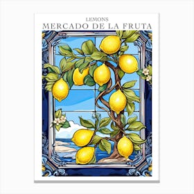Mercado De La Fruta Lemons Illustration 11 Poster Canvas Print