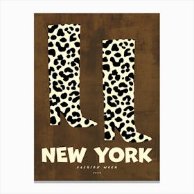 New York Fashion Week Brown Leopard Boots Canvas Print