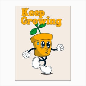 Self Growth Motivational Retro Cartoon 1 Canvas Print