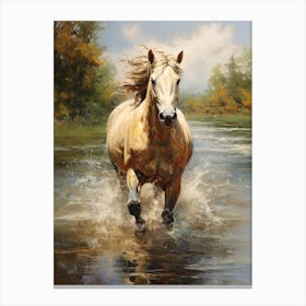 Horse Running Oil Painting Style 2 Canvas Print