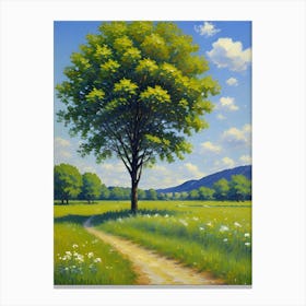 Tree In A Field Canvas Print