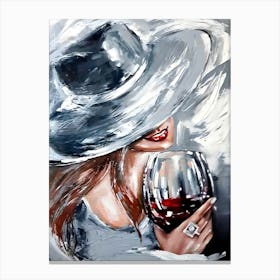 Woman With A Glass Canvas Print