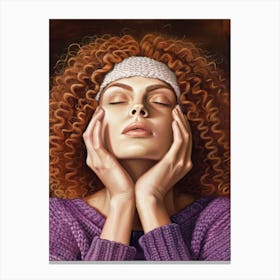 Woman With Curly Hair 1 Canvas Print