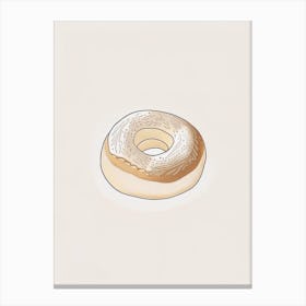 Bagel Bakery Product Minimalist Line Drawing 3 Canvas Print