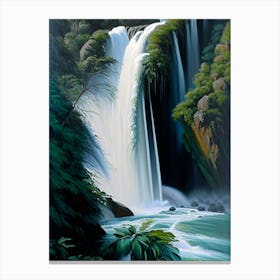 Kaihūrāngu Falls, New Zealand Peaceful Oil Art  Canvas Print