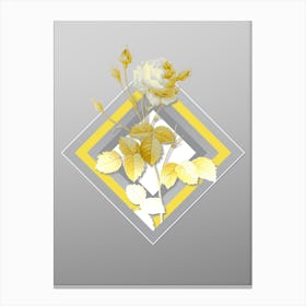 Botanical Provence Rose in Yellow and Gray Gradient n.126 Canvas Print