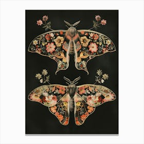Nocturnal Butterfly William Morris Style 6 Canvas Print