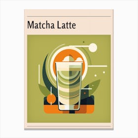 Matcha Latte Midcentury Modern Poster Canvas Print