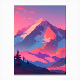 The Rocky Mountains Dreamy Sunset 3 Canvas Print