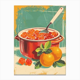 Cooking Orange Jelly Retro Illustration Canvas Print