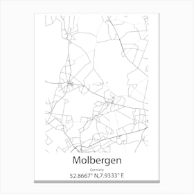 Molbergen,Germany Minimalist Map Canvas Print