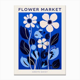 Blue Flower Market Poster Oxeye Daisy 1 Canvas Print