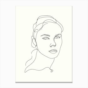 Woman'S Face Hand Drawing Line Art Canvas Print