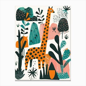 Giraffes In The Jungle 2 Canvas Print