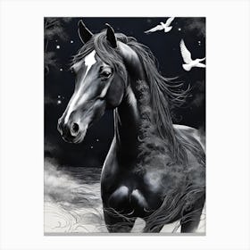Black Horse 4 Canvas Print