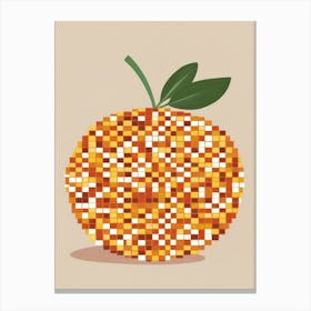 Orange Pixel Art 1 Canvas Print