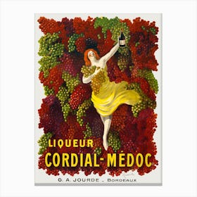 Liquer Cordial-Médoc, G. A. Jourde - Bordeaux (1907), Leonetto Cappiello Canvas Print
