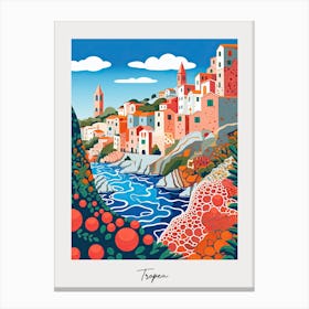 Poster Of Tropea, Italy, Illustration In The Style Of Pop Art 2 Canvas Print