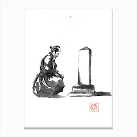 Samurai Grieving Canvas Print