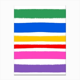 Rainbow Brush Stroke Stripes Canvas Print