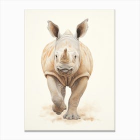Simple Rhino Portrait 2 Canvas Print
