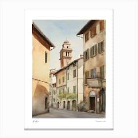 Pistoia, Tuscany, Italy 3 Watercolour Travel Poster Canvas Print