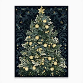 William Morris Style Christmas Tree 5 Canvas Print