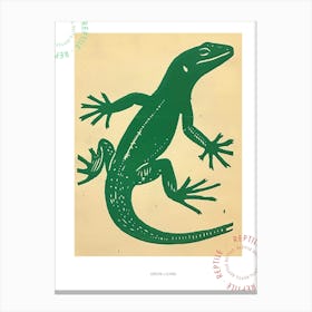 Simple Green Lizard Bold Block 1 Poster Canvas Print