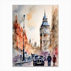 London Akvarell Canvas Print