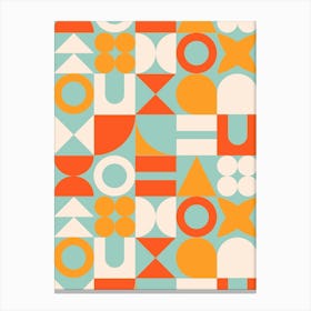 Fruit Cocktail Mid Century Retro Geometric Shapes Canvas Print