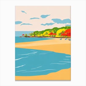 Plage De La Caravelle Guadeloupe Midcentury Canvas Print