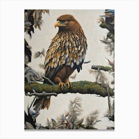 Eagle Perched On Branch Canvas Print
