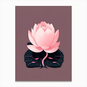 A Pink Lotus In Minimalist Style Vertical Composition 54 Canvas Print