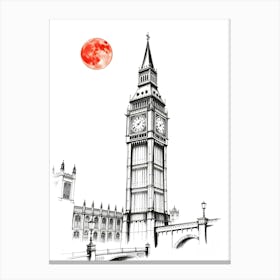 Big Ben And Moon 1 Canvas Print