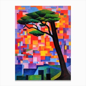 Atlas Cedar Tree Cubist Canvas Print