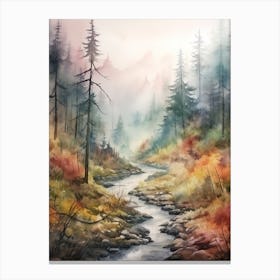 Autumn Forest Landscape Harz National Park Germany Canvas Print