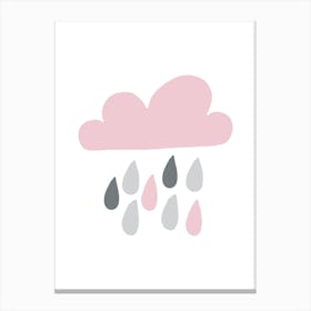 Rain Cloud Pink And Grey Canvas Print