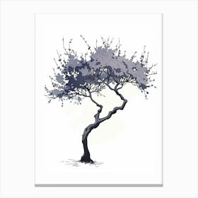 Plum Tree Pixel Illustration 2 Canvas Print