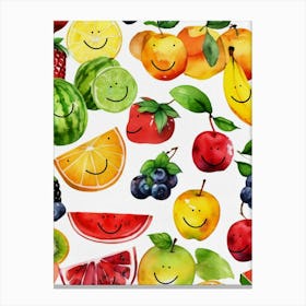 Smiley Fruits Canvas Print