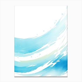 Blue Ocean Wave Watercolor Vertical Composition 154 Canvas Print