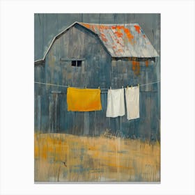 Barn With Clothesline Canvas Print