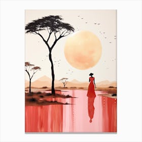 Kenyan Woman In Red Dress | Boho Style Canvas Print