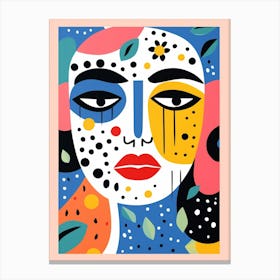 Dot Face Illustration Canvas Print